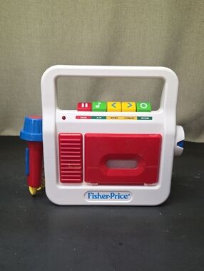 Fisher Price Tape Cassette Pretend Player Recorder Microphone Speaker Works